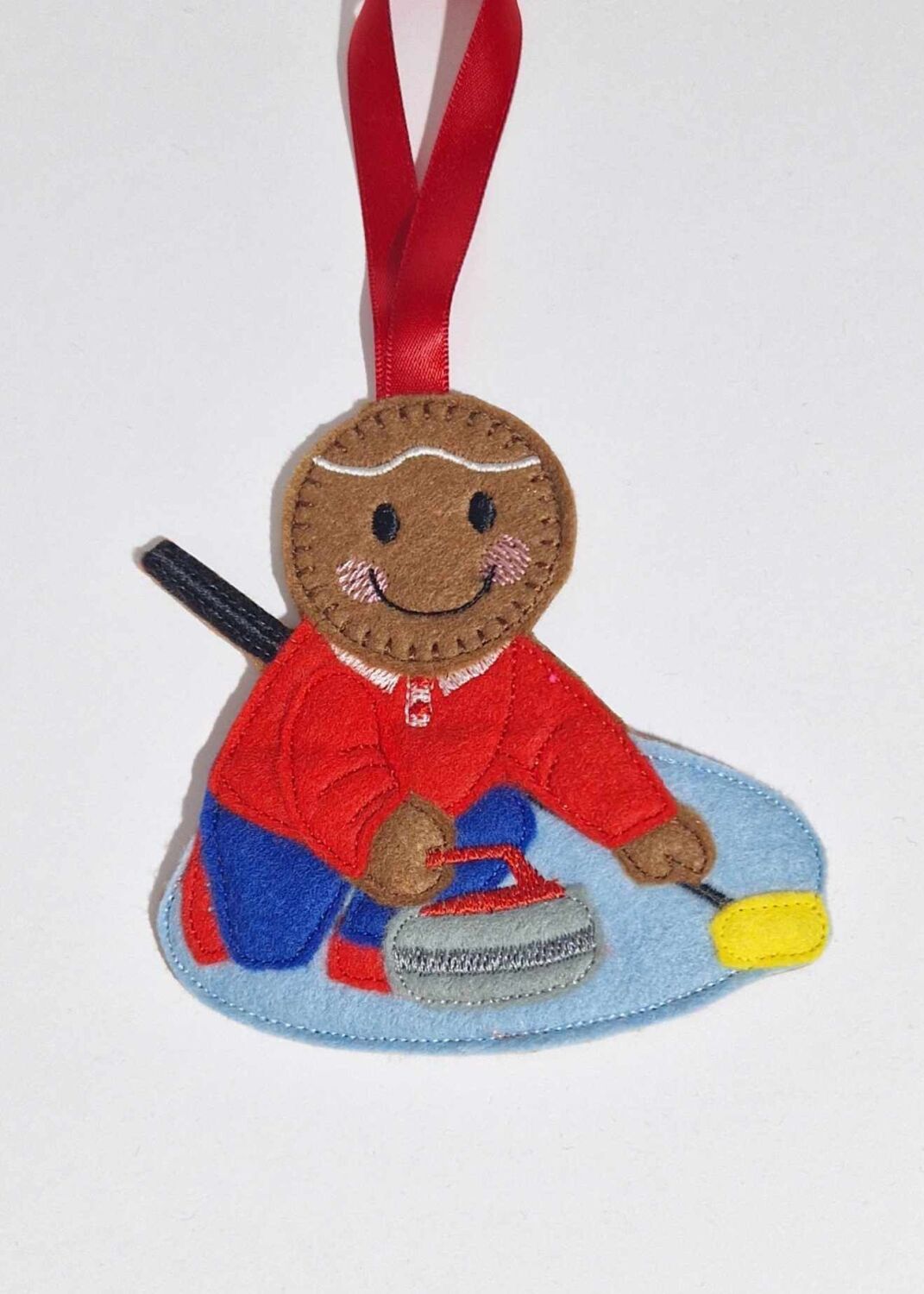 Curling Gingerbread Felt Hanging Decoration, Christmas Tree Decoration. Ava