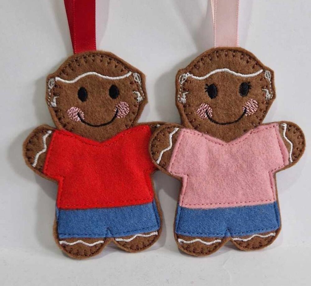 Cochlear Hearing Implant, Hearing Aid Gingerbread Felt Hanging Decoration, Christmas Tree Decoration. Available as Keyring & Fridge Magnet too.