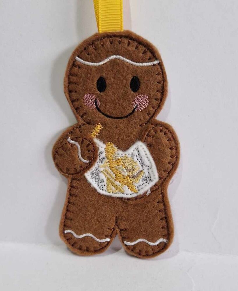 Fish & Chips Gingerbread Felt Hanging Decoration, Christmas Tree Decoration