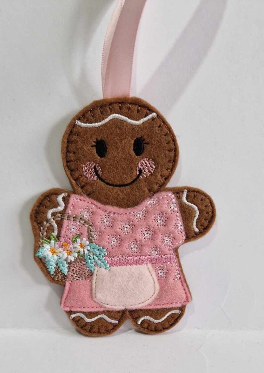 Florist Gingerbread Felt Hanging Decoration, Christmas Tree Decoration. Ava