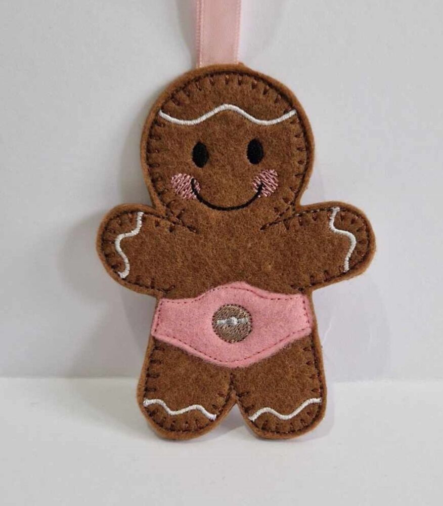 G-Tube Wearer Gingerbread Felt Hanging Decoration, Christmas Tree Decoratio