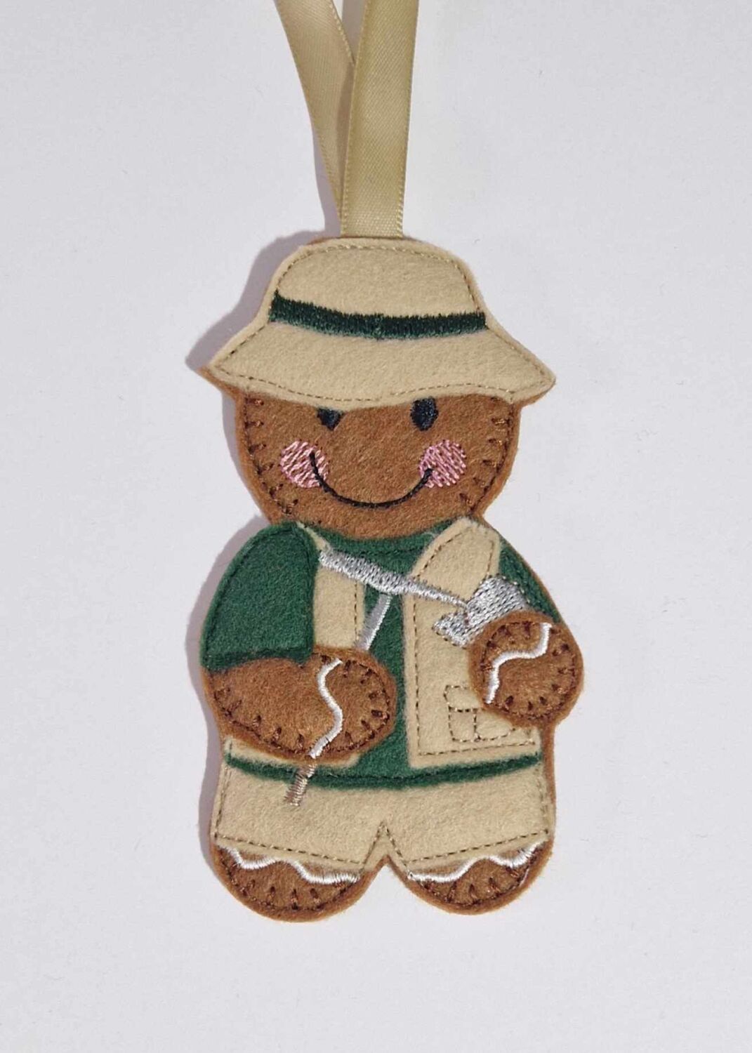 Geologist Gingerbread Felt Hanging Decoration, Christmas Tree Decoration. A