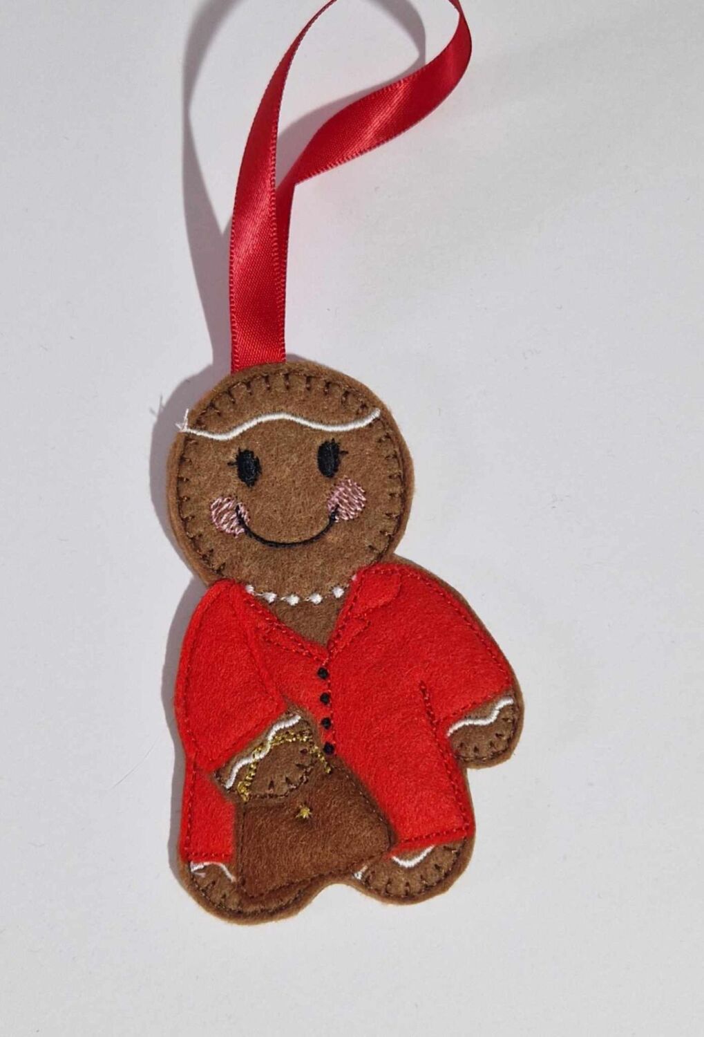 Handbag Lady Gingerbread Felt Hanging Decoration, Christmas Tree Decoration