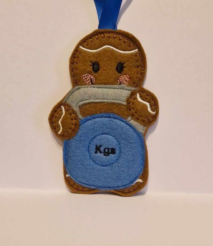 Kettle weights Gingerbread Felt Hanging Decoration, Christmas Tree Decorati