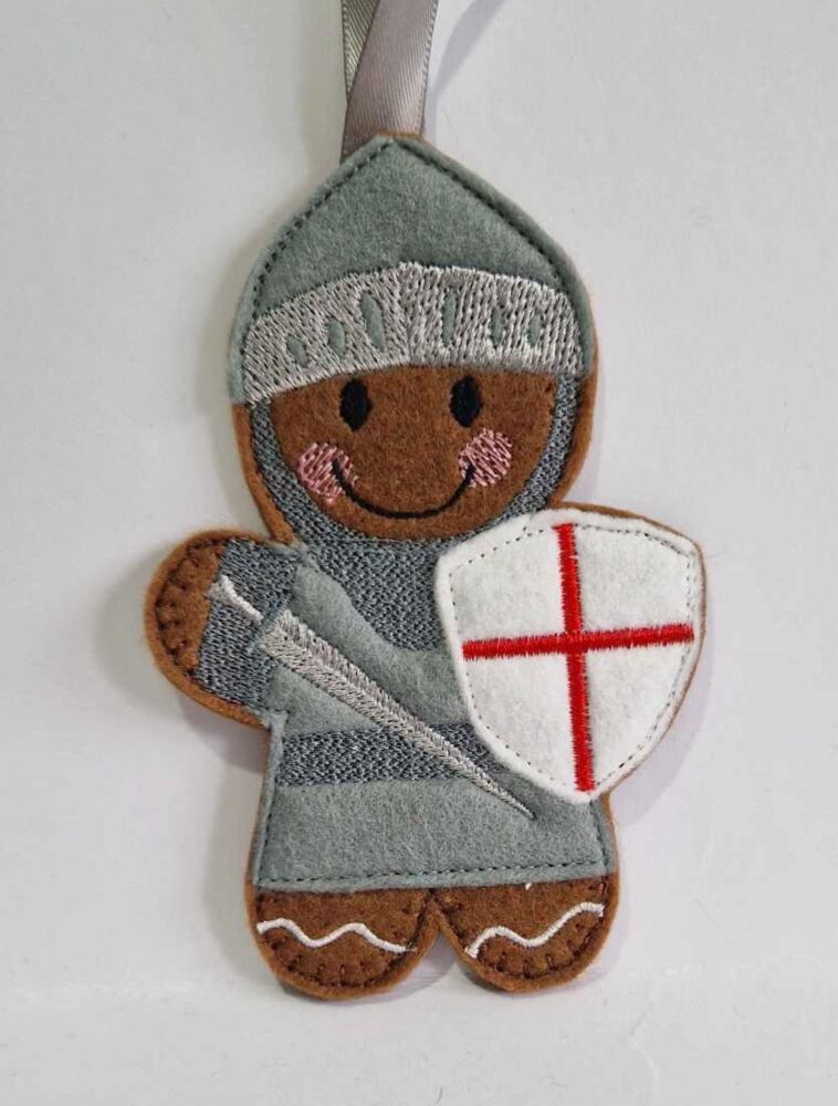 Knight Gingerbread Felt Hanging Decoration, Christmas Tree Decoration. Avai