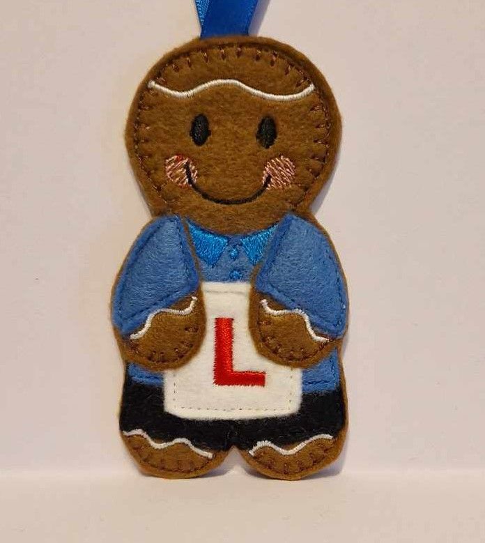 Learner Driver, L Plates Gingerbread Hanging Decoration, Fridge Magnet or Keyring.