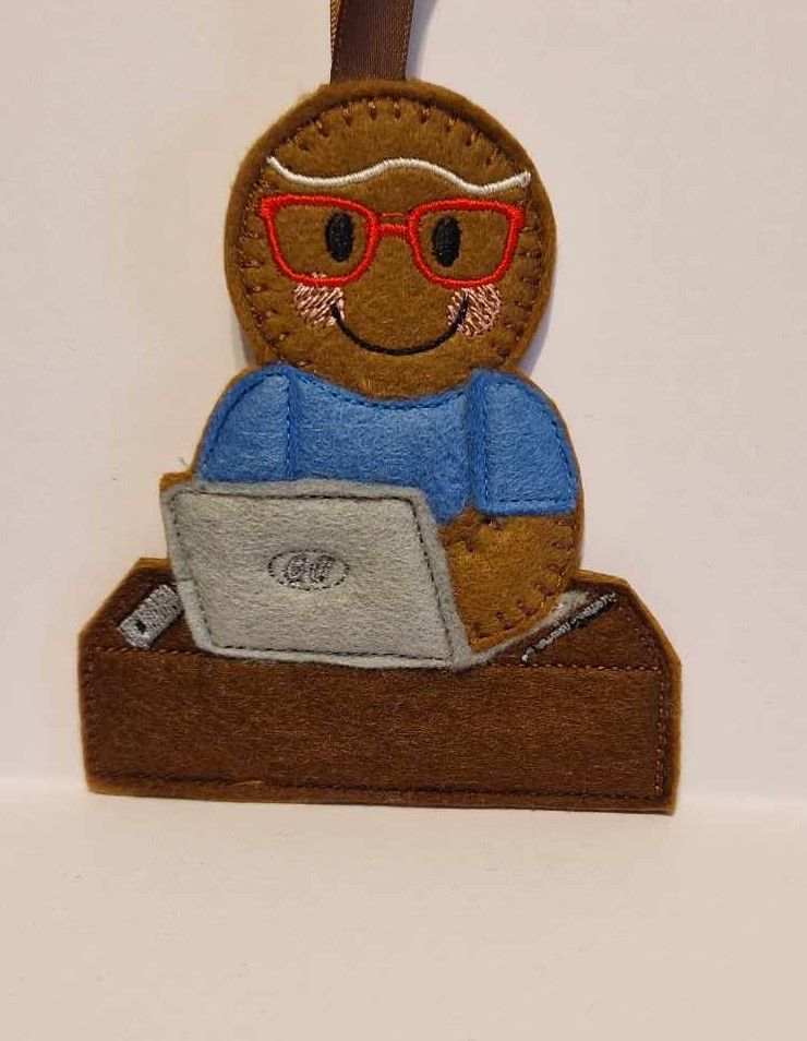 Laptop Gingerbread Hanging Decoration, Fridge Magnet or Keyring.