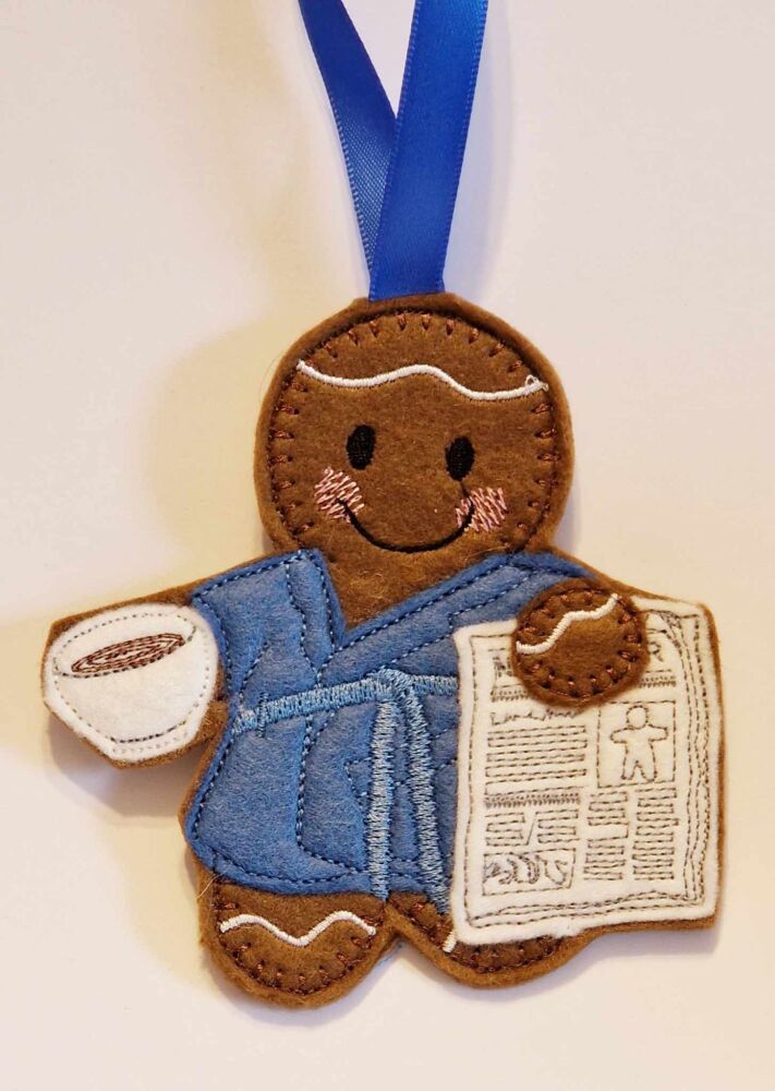 Lazy Mornings Gingerbread Hanging Decoration, Fridge Magnet or Keyring.