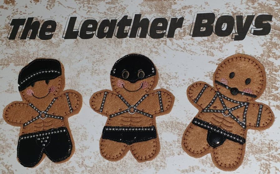 The Leather Boys Gingerbread Hanging Decoration, Fridge Magnet or Keyring. 