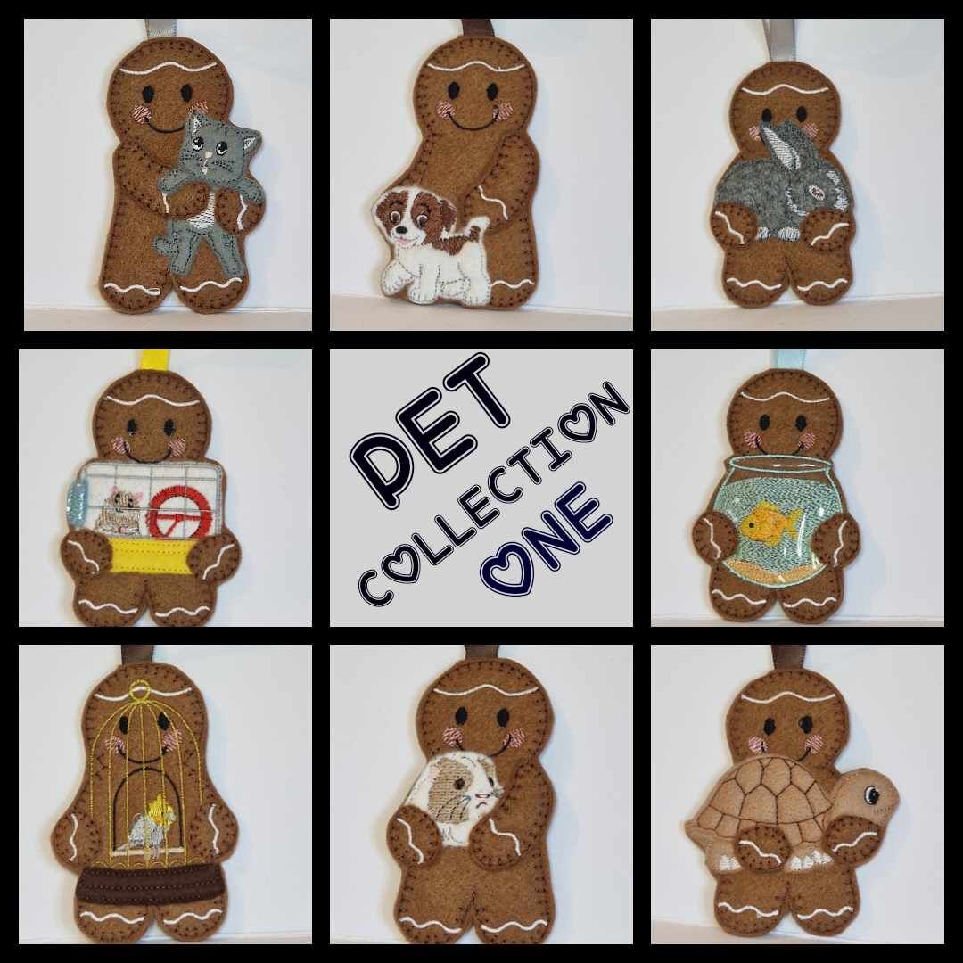 Pets Collection Gingerbread Felt Hanging Decoration, Christmas Tree Decorat