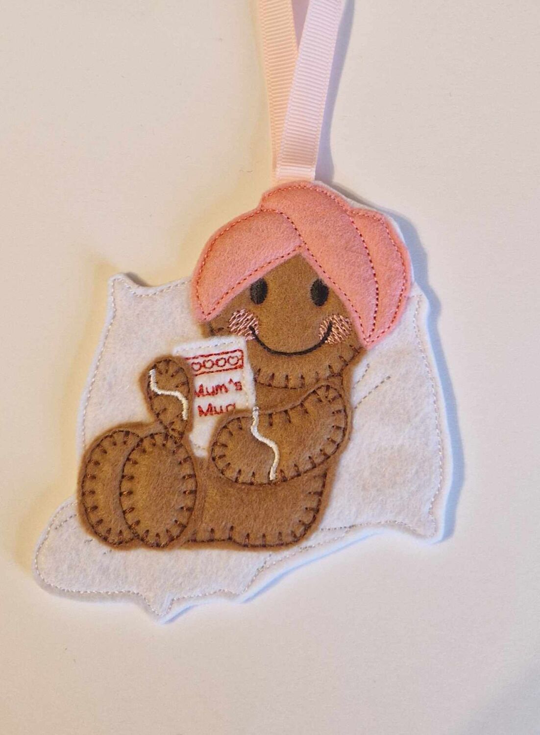 MUM, MAM, MOM  Relaxing Gingerbread Felt Hanging Decoration, Christmas Tree