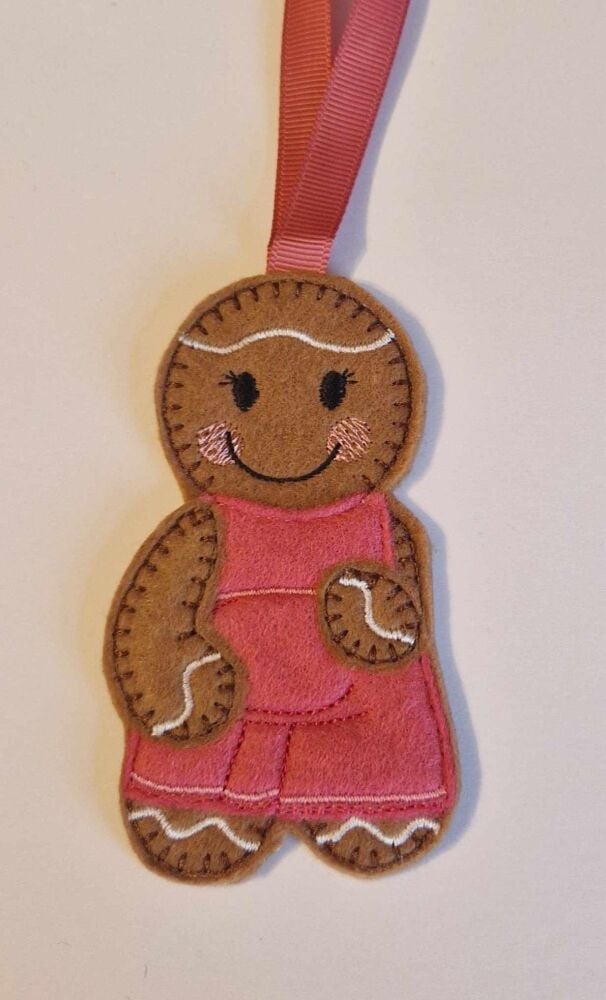 Pregnant, Mum to be Gingerbread Felt Hanging Decoration, Christmas Tree Decoration. Available as Keyring & Fridge Magnet too.