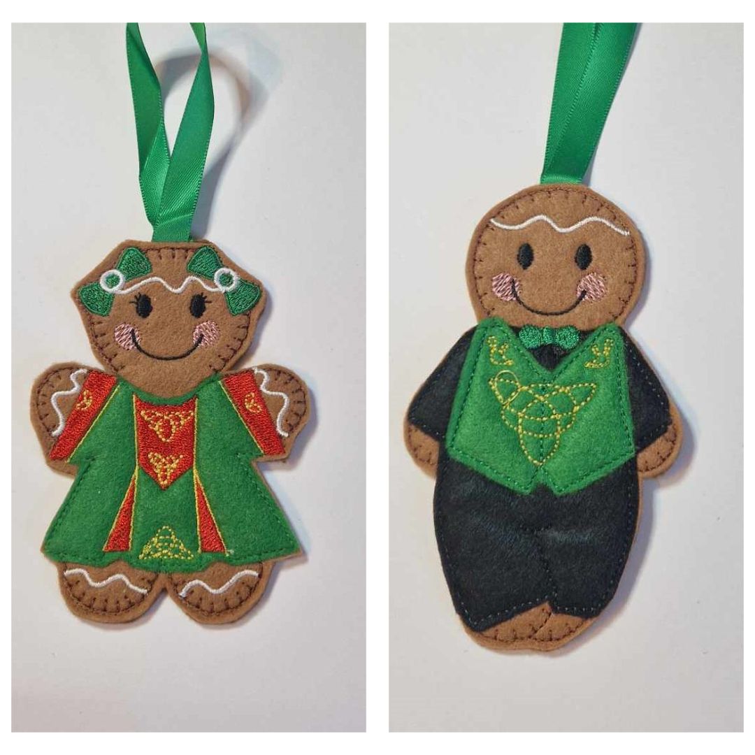 Irish Dancer Gingerbread Felt Hanging Decoration, Christmas Tree Decoration