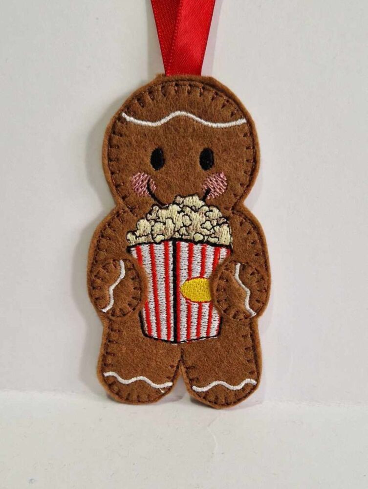 Popcorn Gingerbread Felt Hanging Decoration, Christmas Tree Decoration. Ava