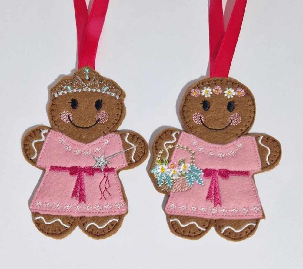 Bridesmaid Wedding Gingerbread Felt Hanging Decoration, Christmas Tree Deco