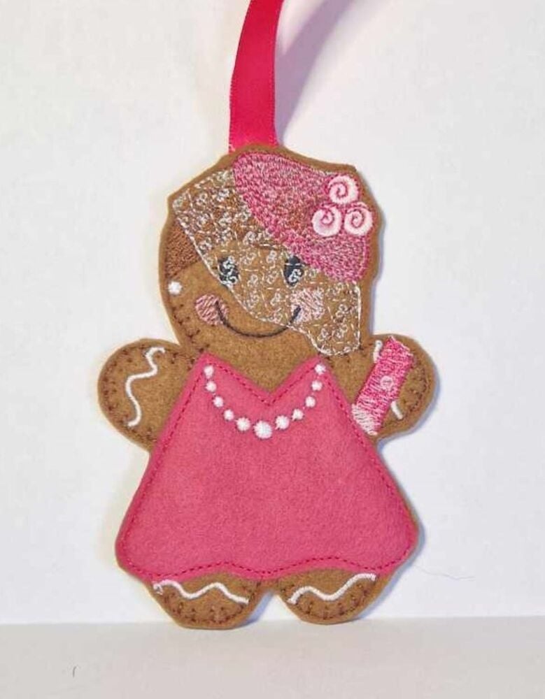 Mother of the Bride, Wedding guest Gingerbread Felt Hanging Decoration, Christmas Tree Decoration. Available as Keyring & Fridge Magnet too.