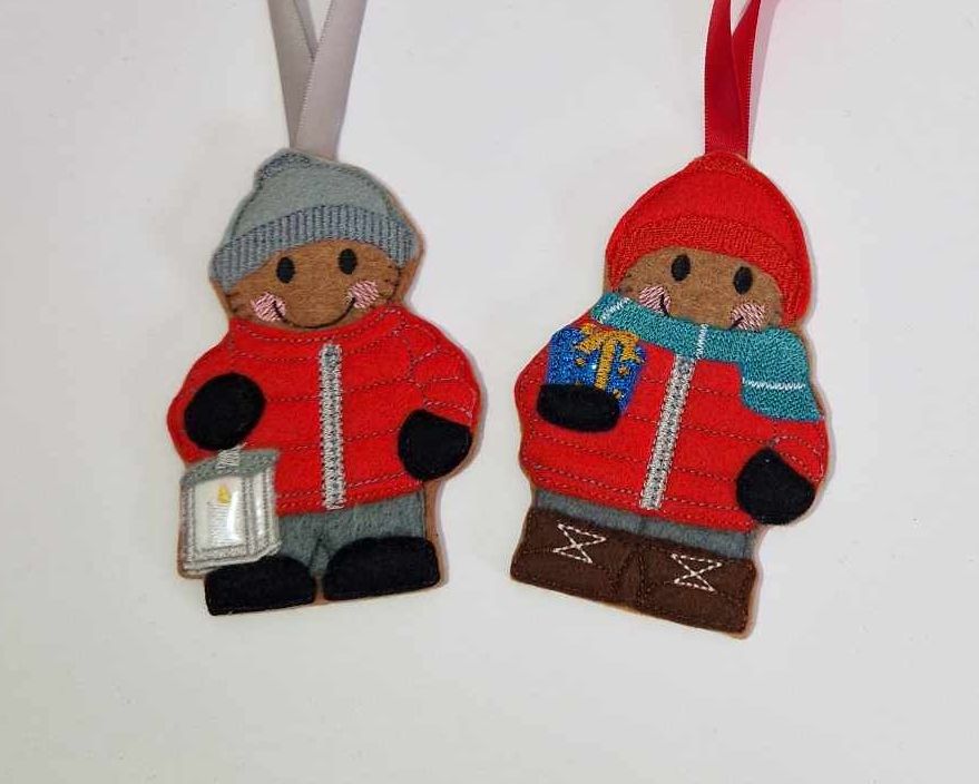 Puffer Jacket Gingerbread Felt Hanging Decoration, Christmas Tree Decoratio