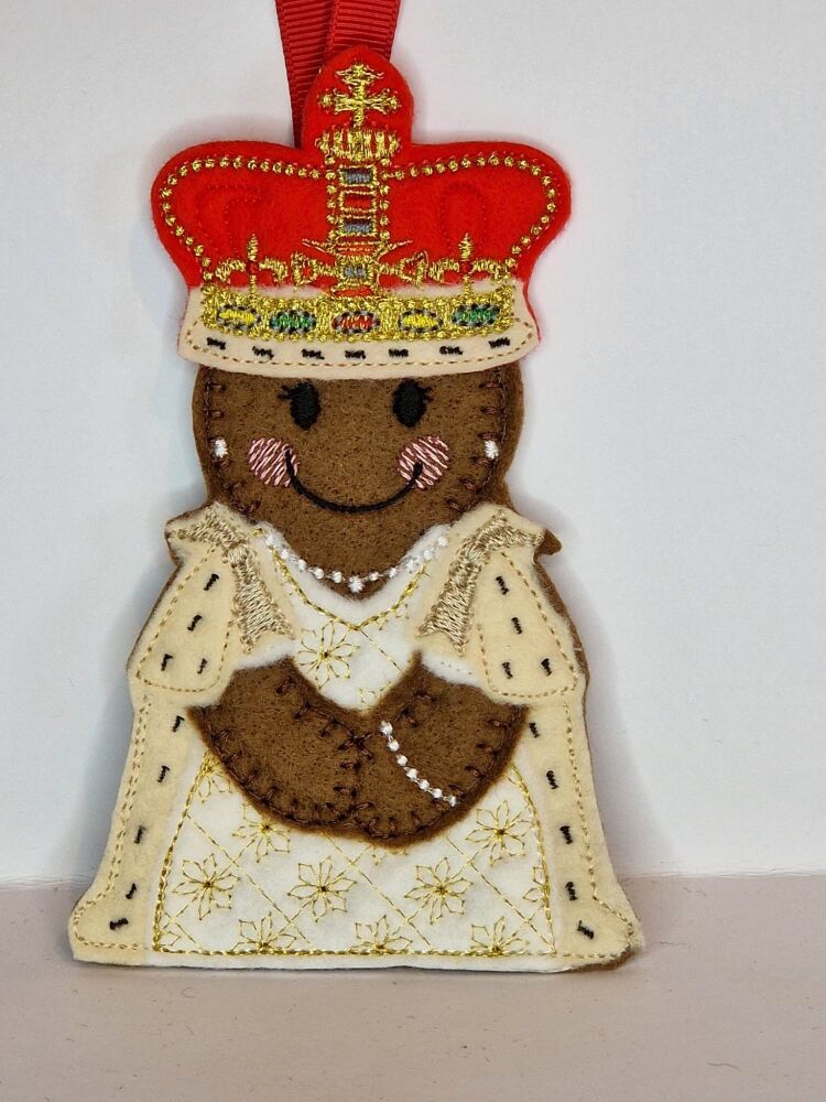 Queen Gingerbread Felt Hanging Decoration