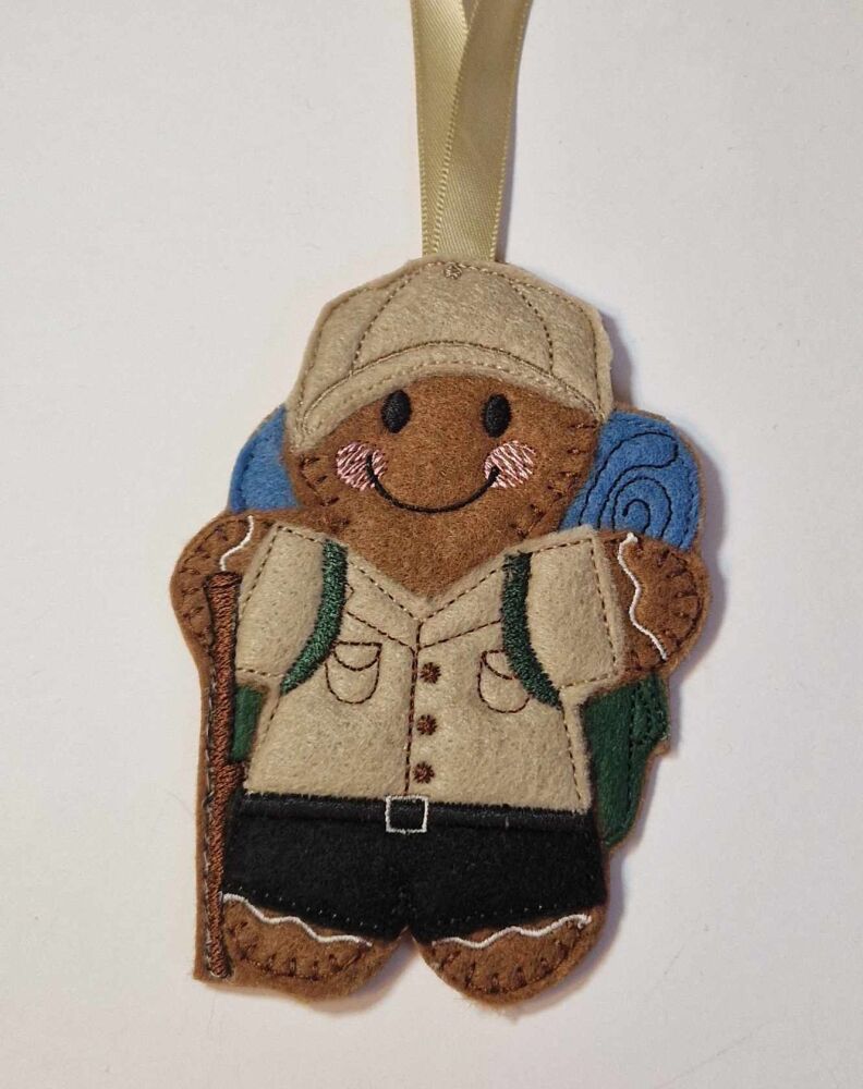 Rambler Gingerbread Felt Hanging Decoration.  Can be Keyring or fridge magnet too