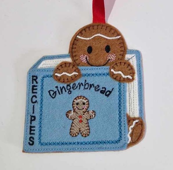 Recipes Gingerbread Felt Hanging Decoration.  Can be Keyring or fridge magnet too