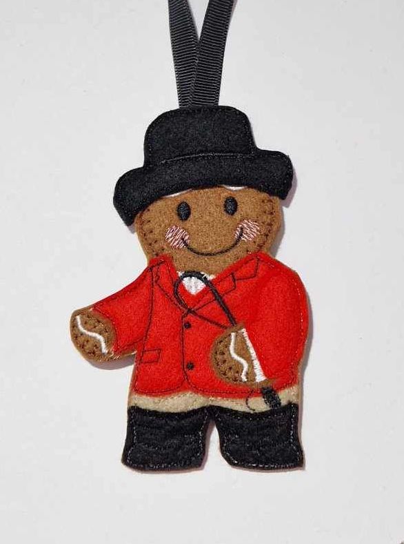 Ringmaster Gingerbread Felt Hanging Decoration.  Can be Keyring or fridge magnet too