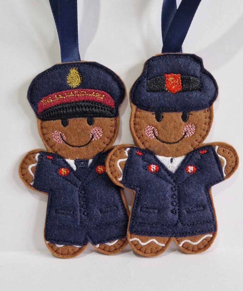 Salvation Army Gingerbread Felt Hanging Decoration.  Can be Keyring or fridge magnet too