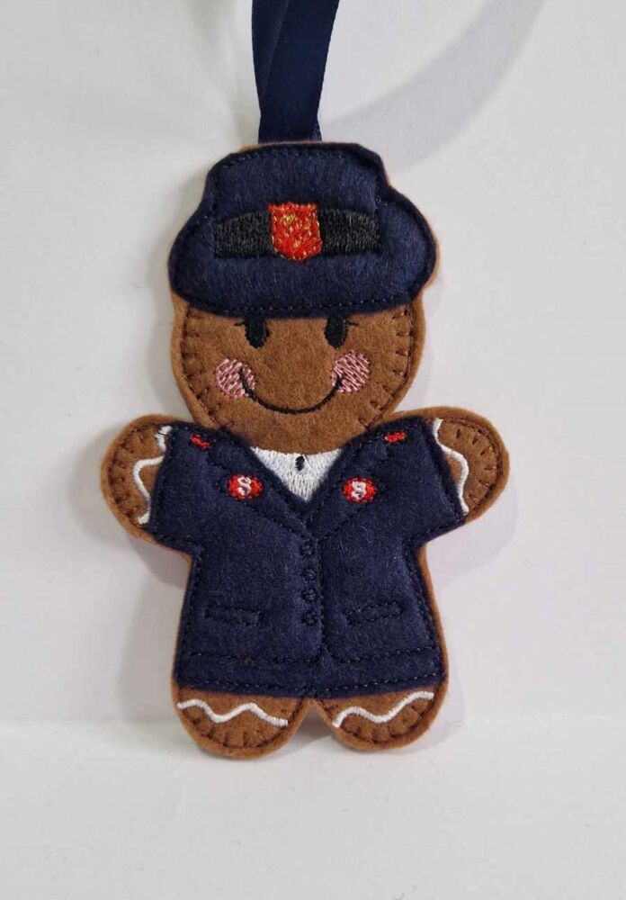 Salvation Army Gingerbread Felt Hanging Decoration.  Can be Keyring or fridge magnet too