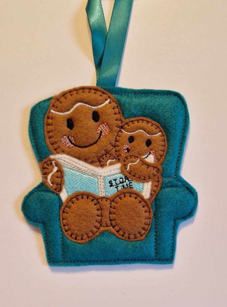 Storytime Armchair  Gingerbread Felt Hanging Decoration.