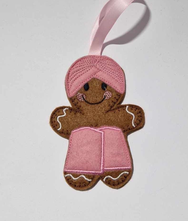 Spa Gingerbread Felt Hanging Decoration.  Can be Keyring or fridge magnet too