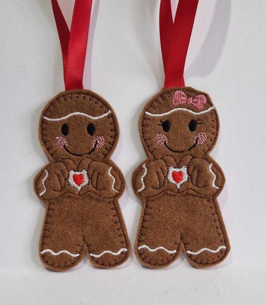 Show the Love  Gingerbread Felt Hanging Decoration.  Can be Keyring or fridge magnet too