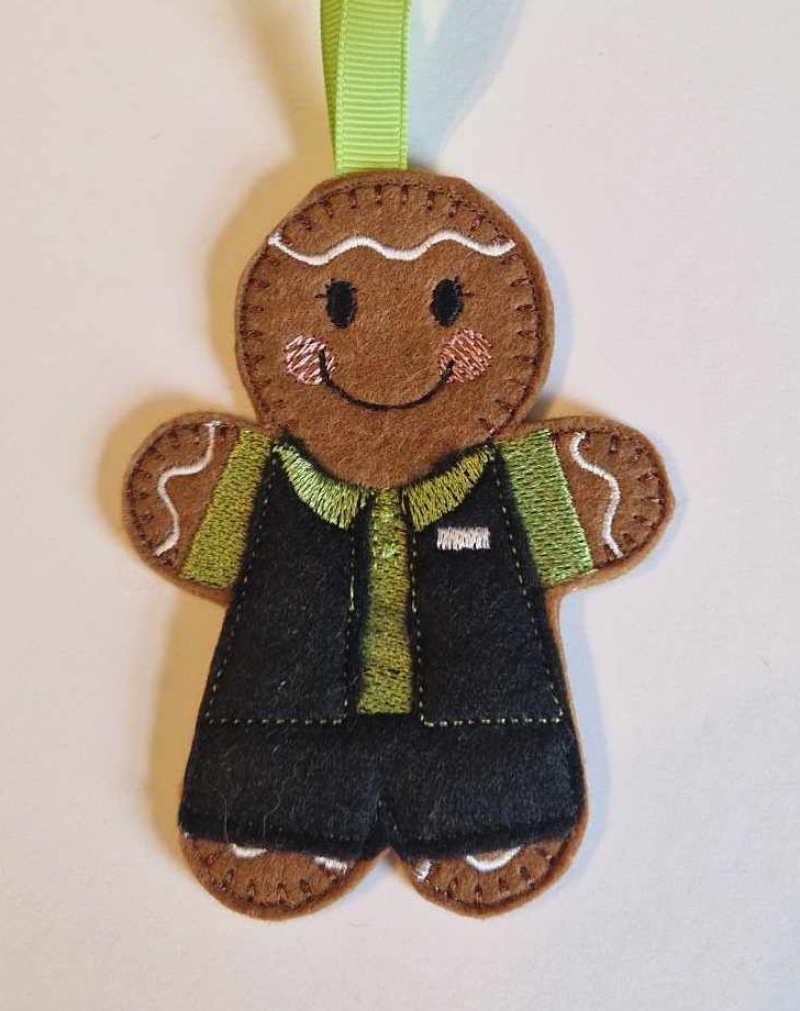 Shopworkers, Supermarkets, keyworker Gingerbread Felt Hanging Decoration.  Can be Keyring or fridge magnet too