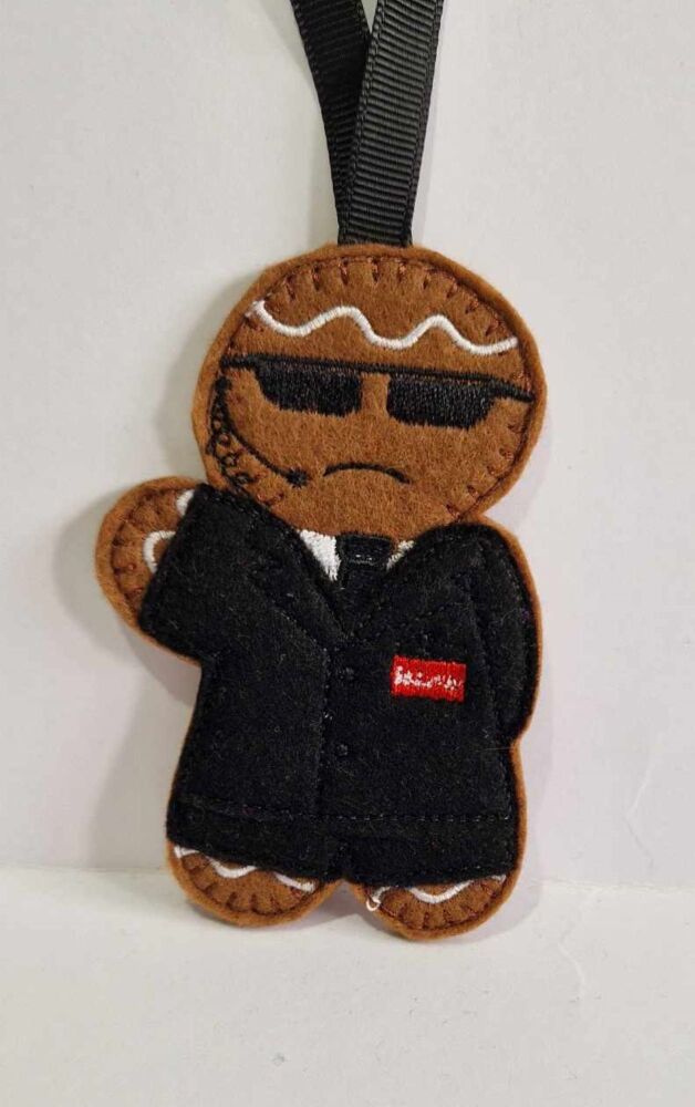 Security Doorman Gingerbread Felt Hanging Decoration.  Can be Keyring or fridge magnet too