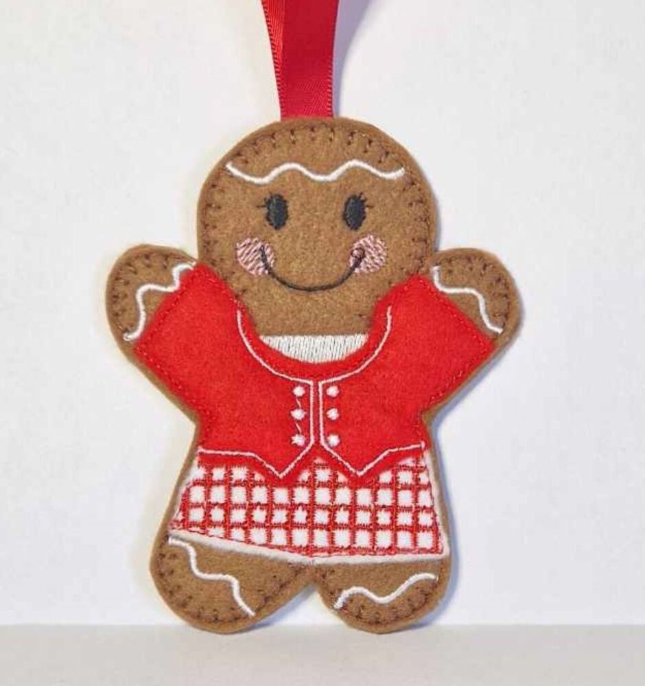 Scottish Dancer Gingerbread Felt Hanging Decoration.  Can be Keyring or fridge magnet too