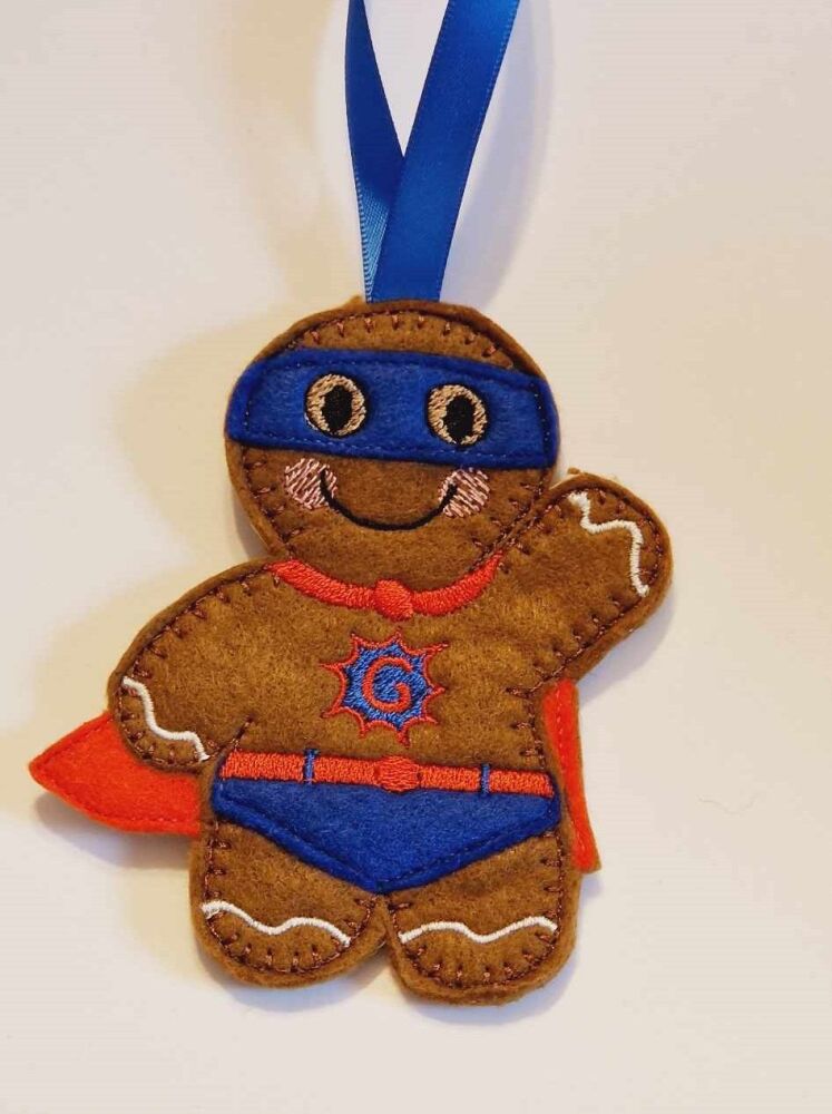 Super Ginger Felt Hanging Decoration.  Can be Keyring or fridge magnet too