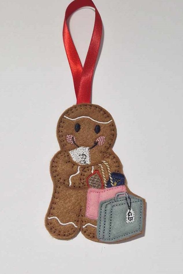 Wishful thinking Gingerbread Felt Hanging Decoration.  Can be Keyring or fr
