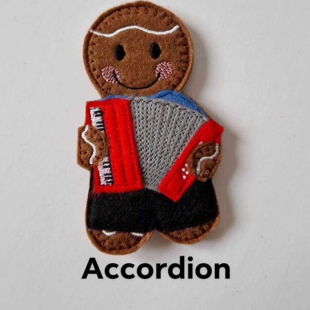 Accordion Gingerbread Decoration. Available as a Hanging decoration, Keyring/Bag charm Or fridge magnet