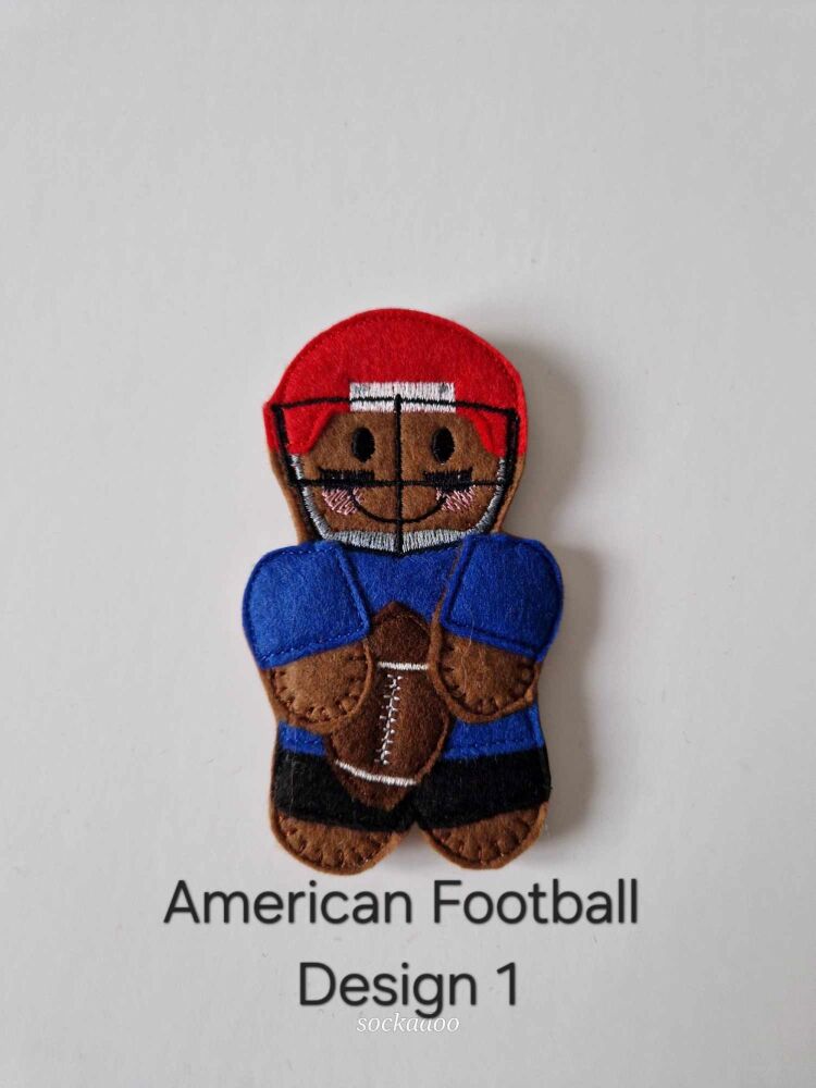 American Football Gingerbread Decoration. Available as a Hanging decoration, Keyring/Bag charm Or fridge magnet