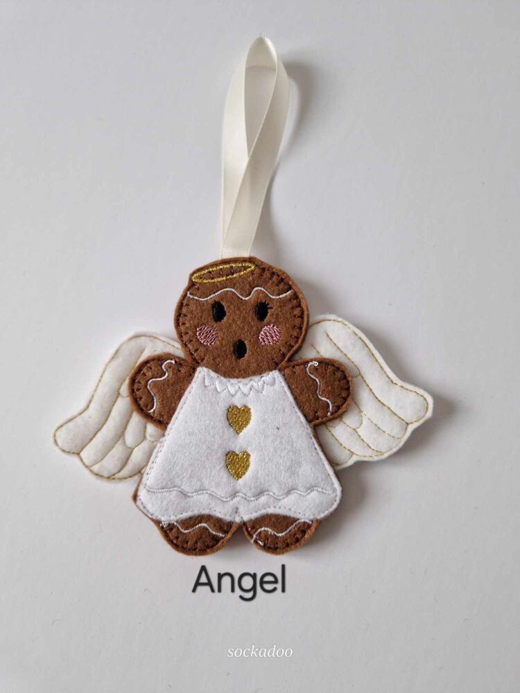 Angel Gingerbread Decoration. Available as a Hanging decoration, Keyring/Bag charm Or fridge magnet