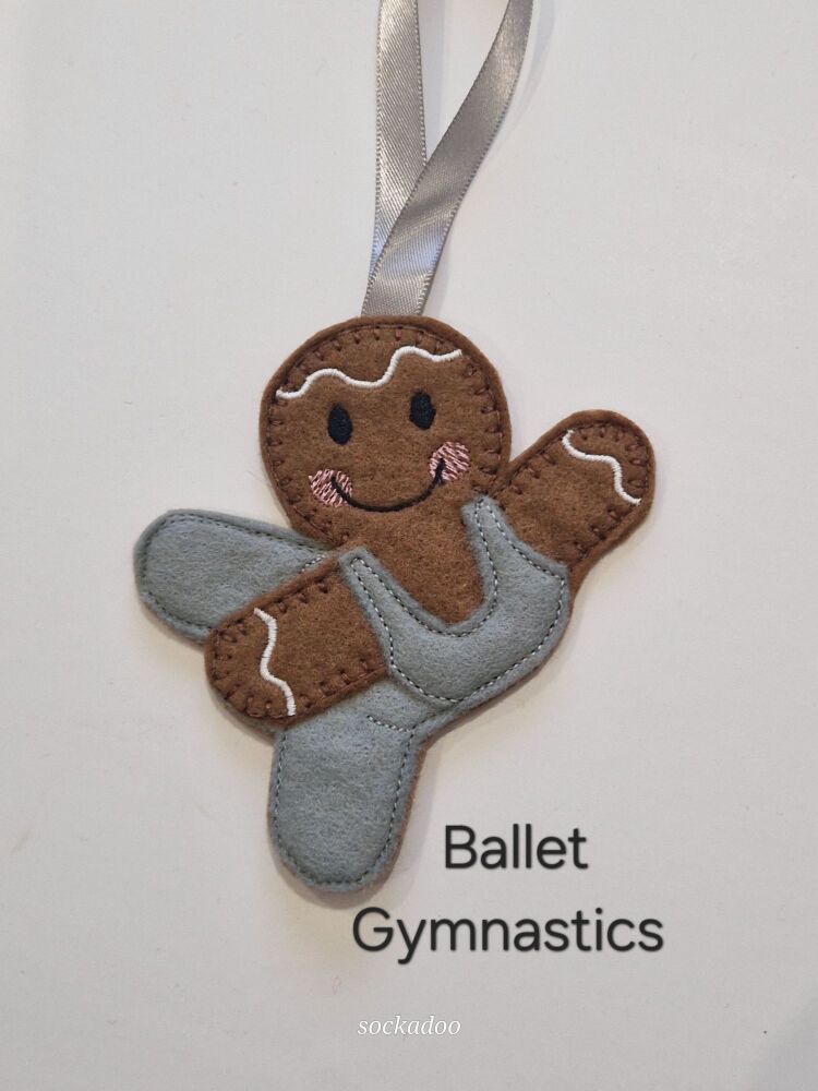 Male Ballet Dancer - Gymnastics,  Gingerbread Decoration. Available as a Hanging decoration, Keyring/Bag charm Or fridge magnet