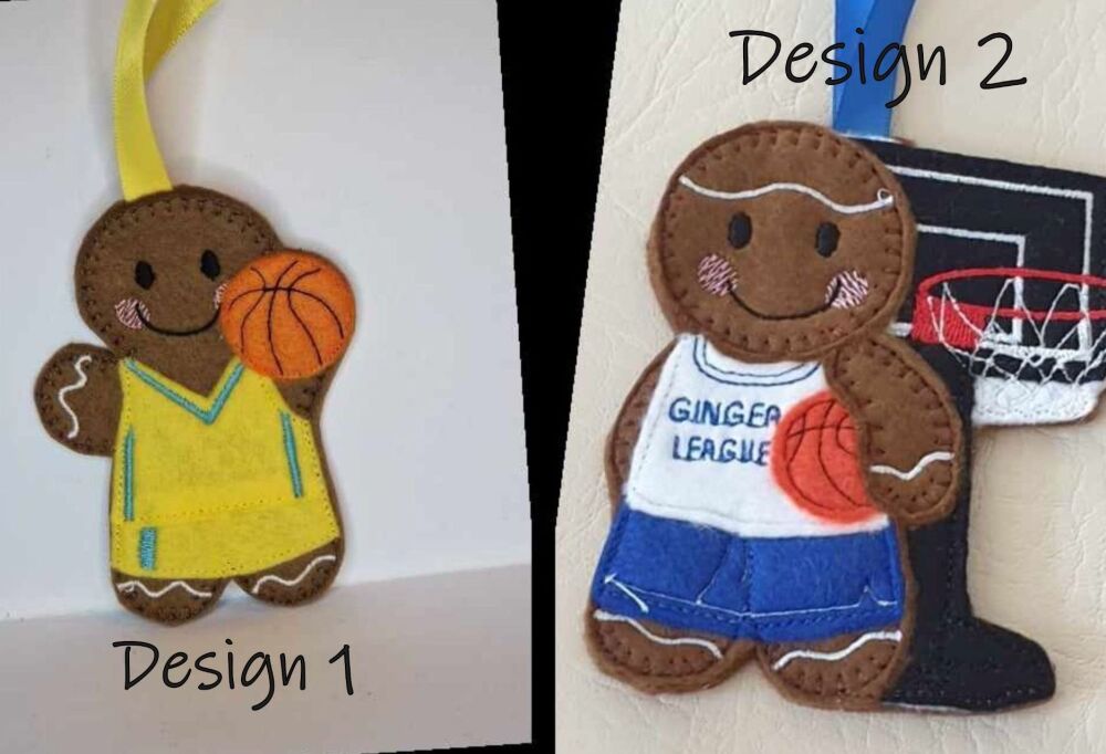 Basketball Gingerbread Decoration. Available as a Hanging decoration, Keyring/Bag charm Or fridge magnet