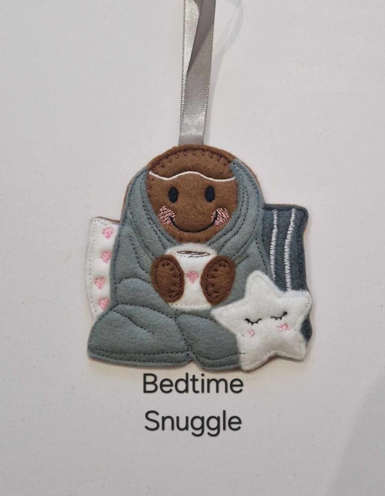 Bedtime Collection Gingerbread Decoration. Available as a Hanging decoration, Keyring/Bag charm Or fridge magnet