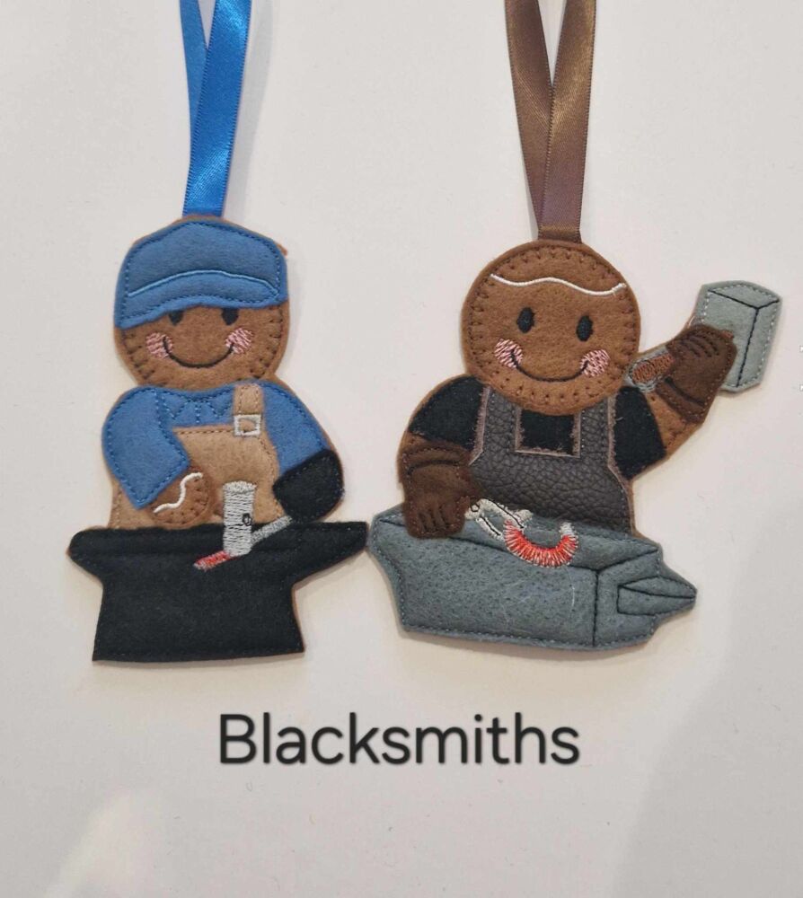 Black Smith, Black Smith Farrier Gingerbread Decoration. Available as a Hanging decoration, Keyring/Bag charm Or fridge magnet