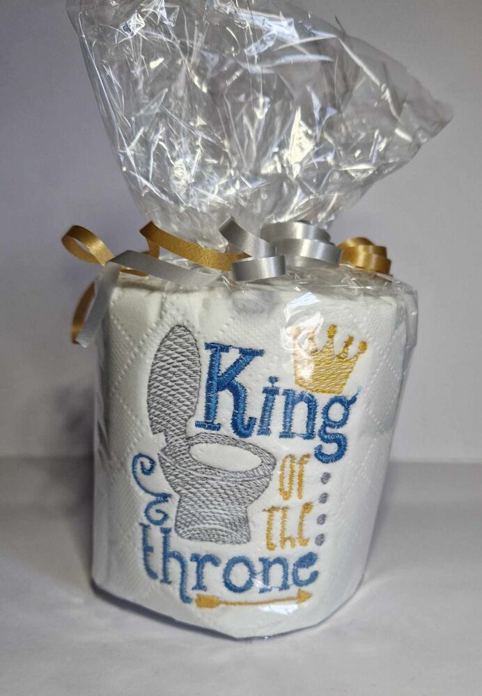 KING OF THE THRONE - Novelty embroidered Toilet Paper