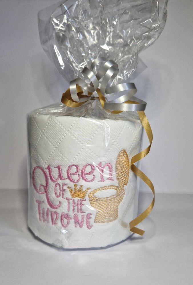 QUEEN OF THE THRONE - Novelty embroidered Toilet Paper