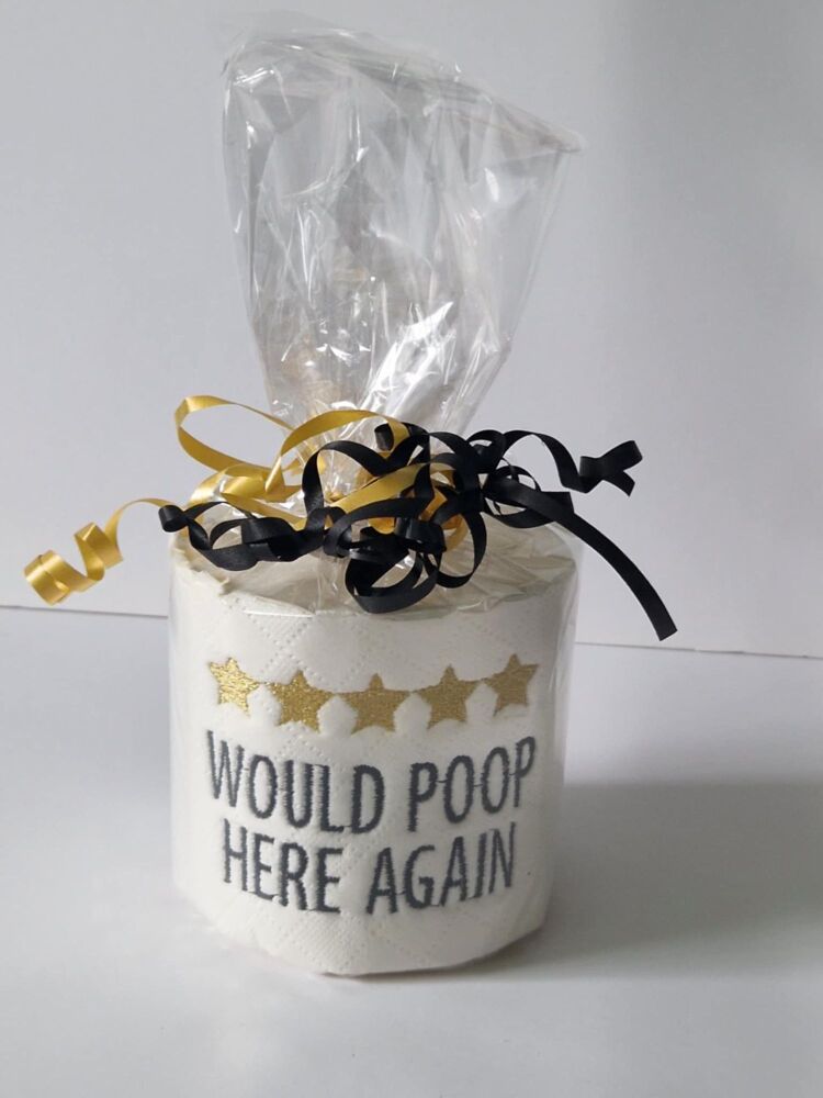 Would POOP here again â­â­â­â­â­ -  Novelty embroidered Toilet Paper