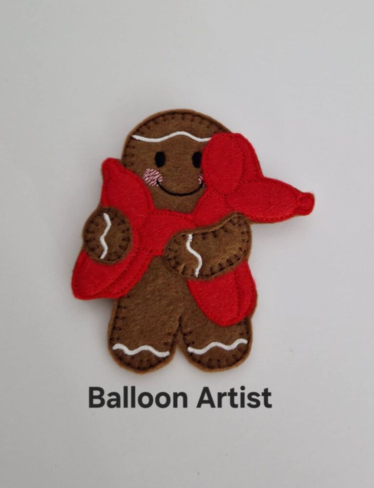Balloon Modelling, Balloon Artist Gingerbread Decoration. Available as a Hanging decoration, Keyring/Bag charm Or fridge magnet