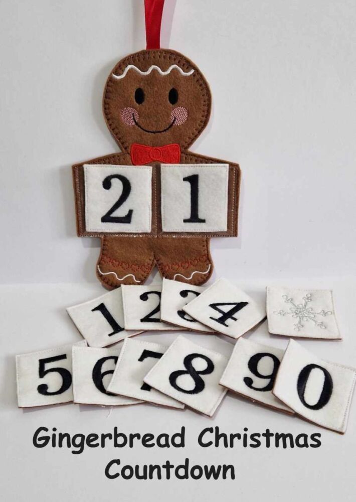 Christmas Advent  Countdown Gingerbread Hanging Decoration