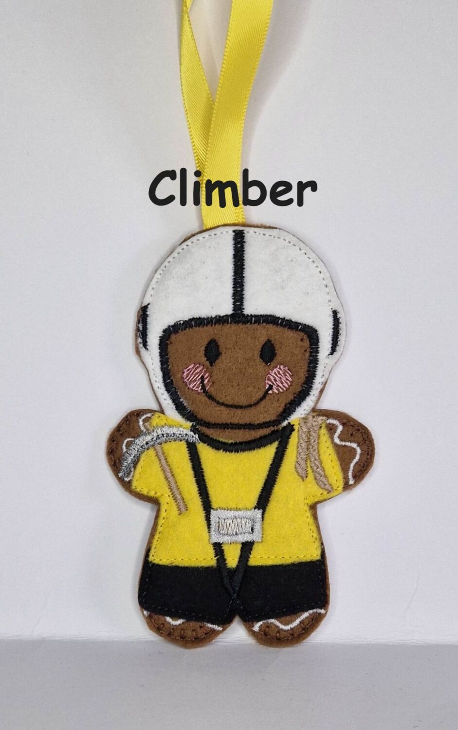 Climber Climbing Gingerbread Felt Hanging Decoration, Christmas Tree Decora