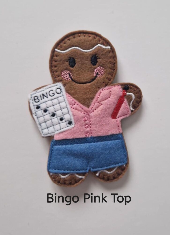 Bingo Gingerbread Decoration. Available as a Hanging decoration, Keyring/Bag charm Or fridge magnet