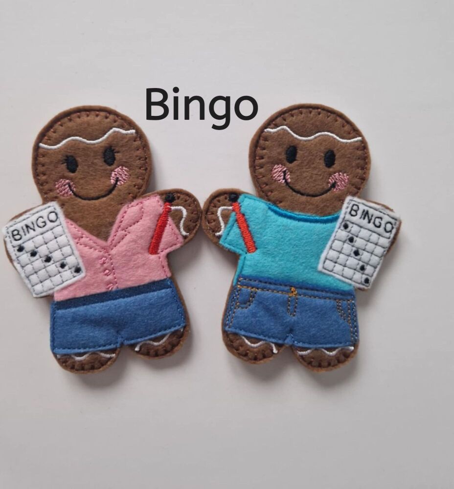 Bingo Gingerbread Decoration. Available as a Hanging decoration, Keyring/Bag charm Or fridge magnet